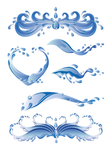 水波浪动态流动液体水花