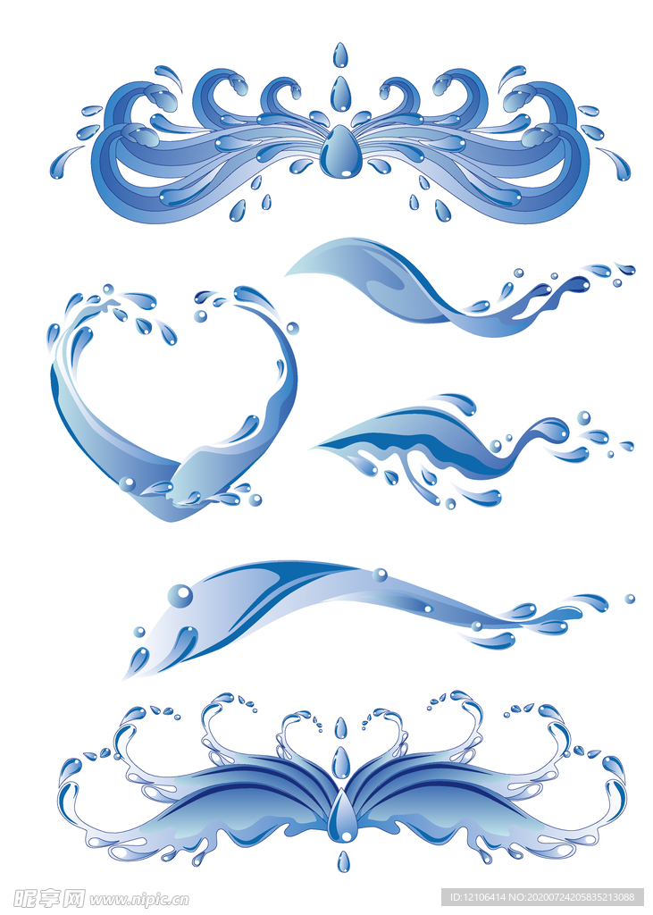 水波浪动态流动液体水花