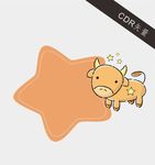 卡通对话框手举牌