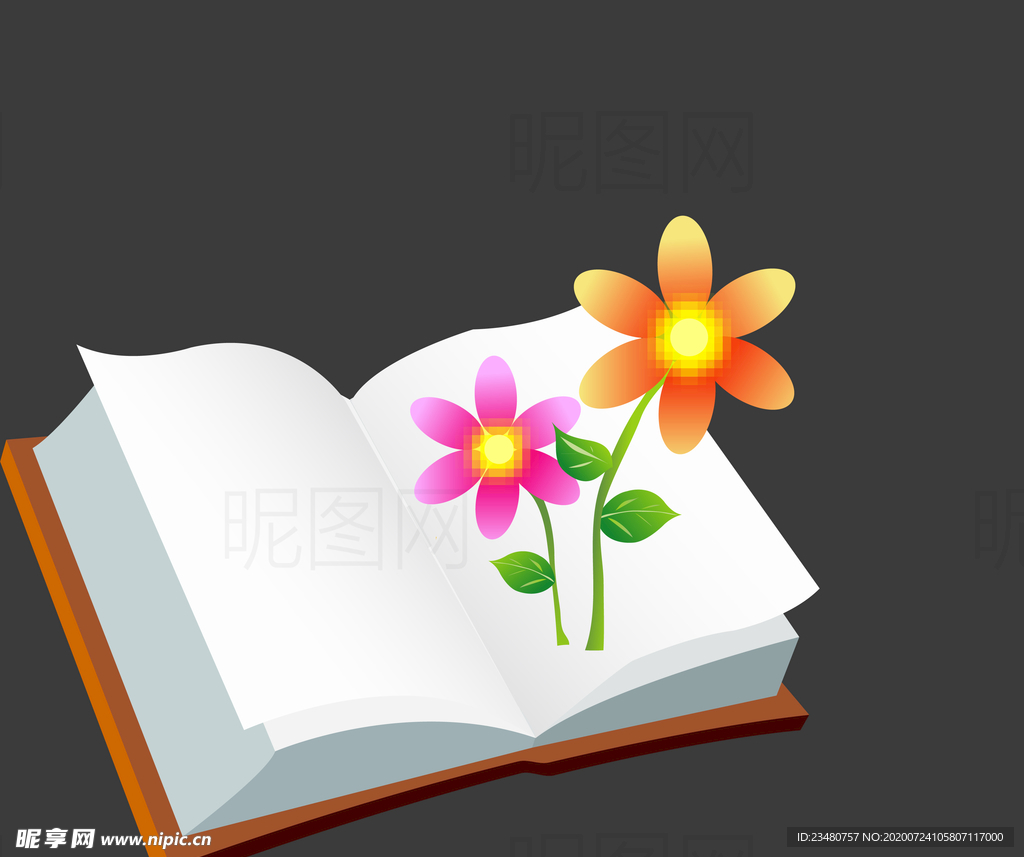 书本花朵