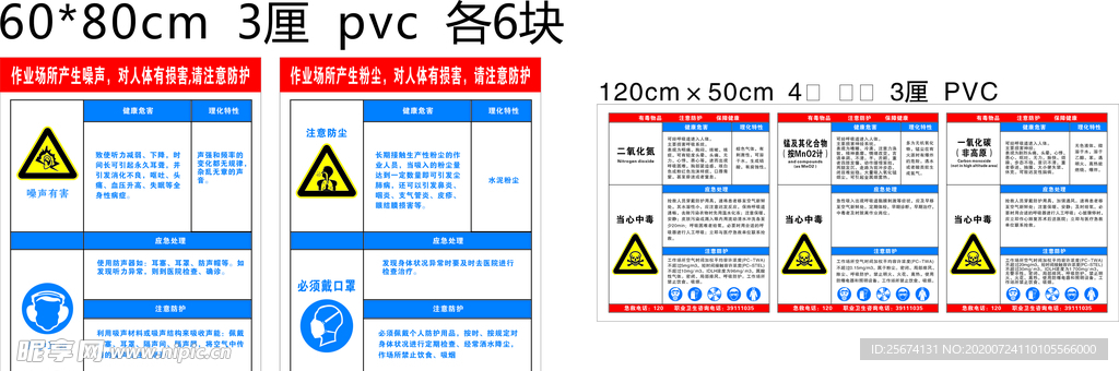 职业危险牌展板