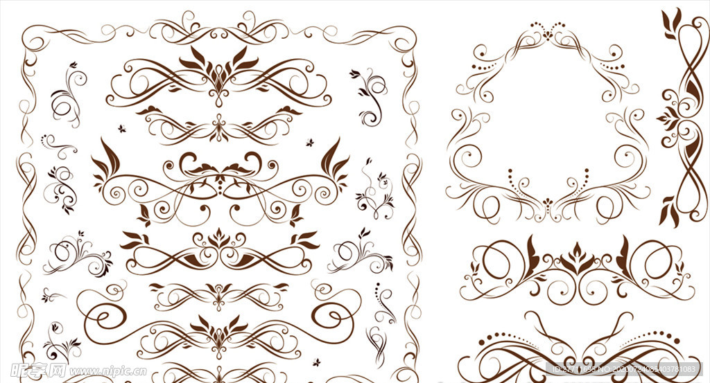 时尚花纹 艺术花纹 角花 花边