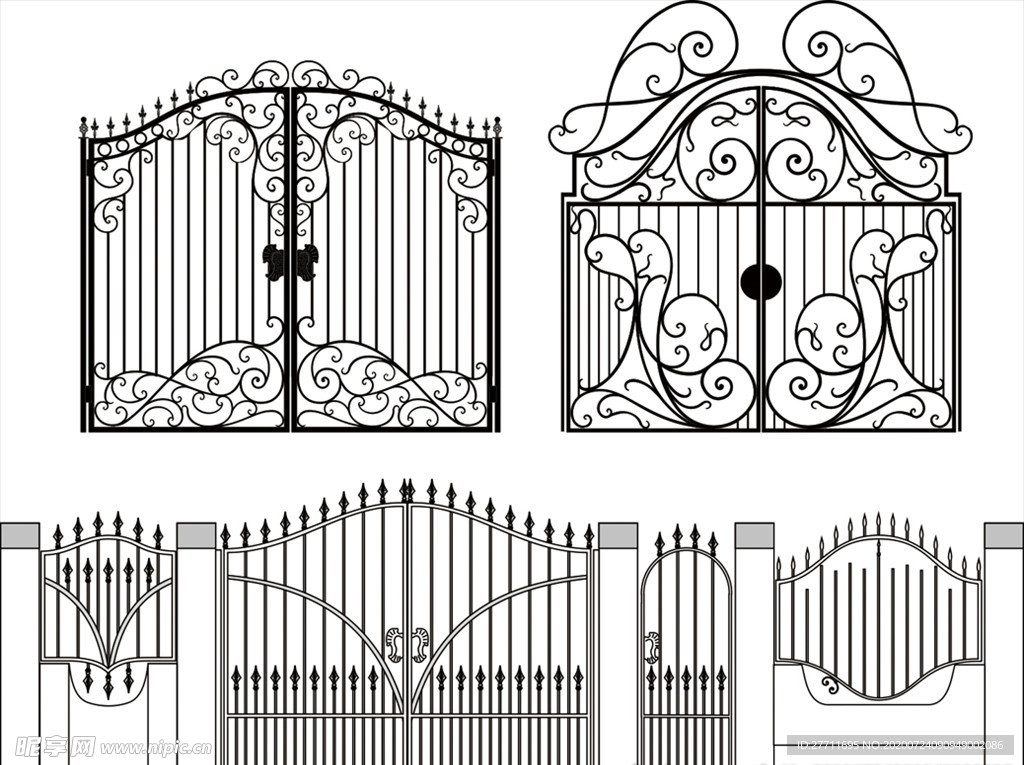 铁艺大门大全 花纹式铁门 铁门