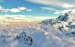 高空雪峰景观