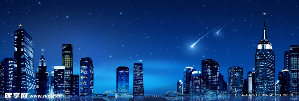 城市建筑夜晚企业合成素材