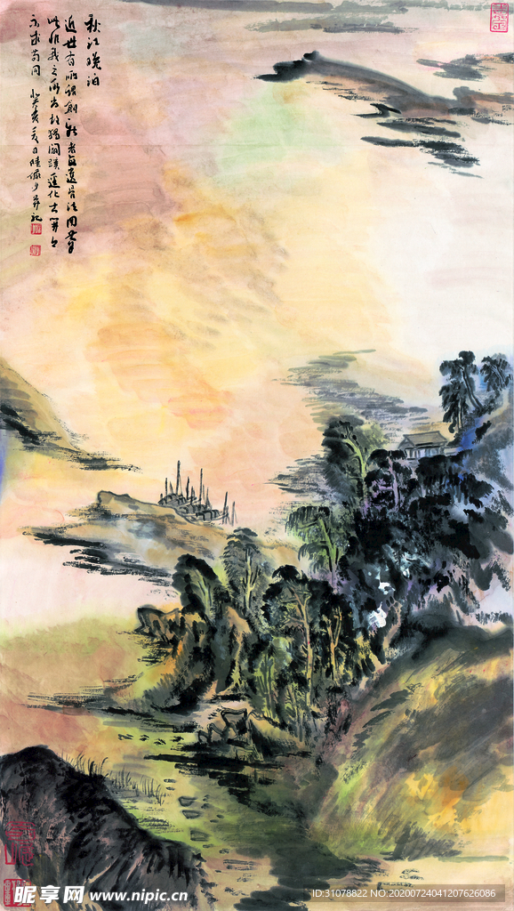水墨山水国画风景