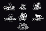 黑白矢量刷子艺术logo设计
