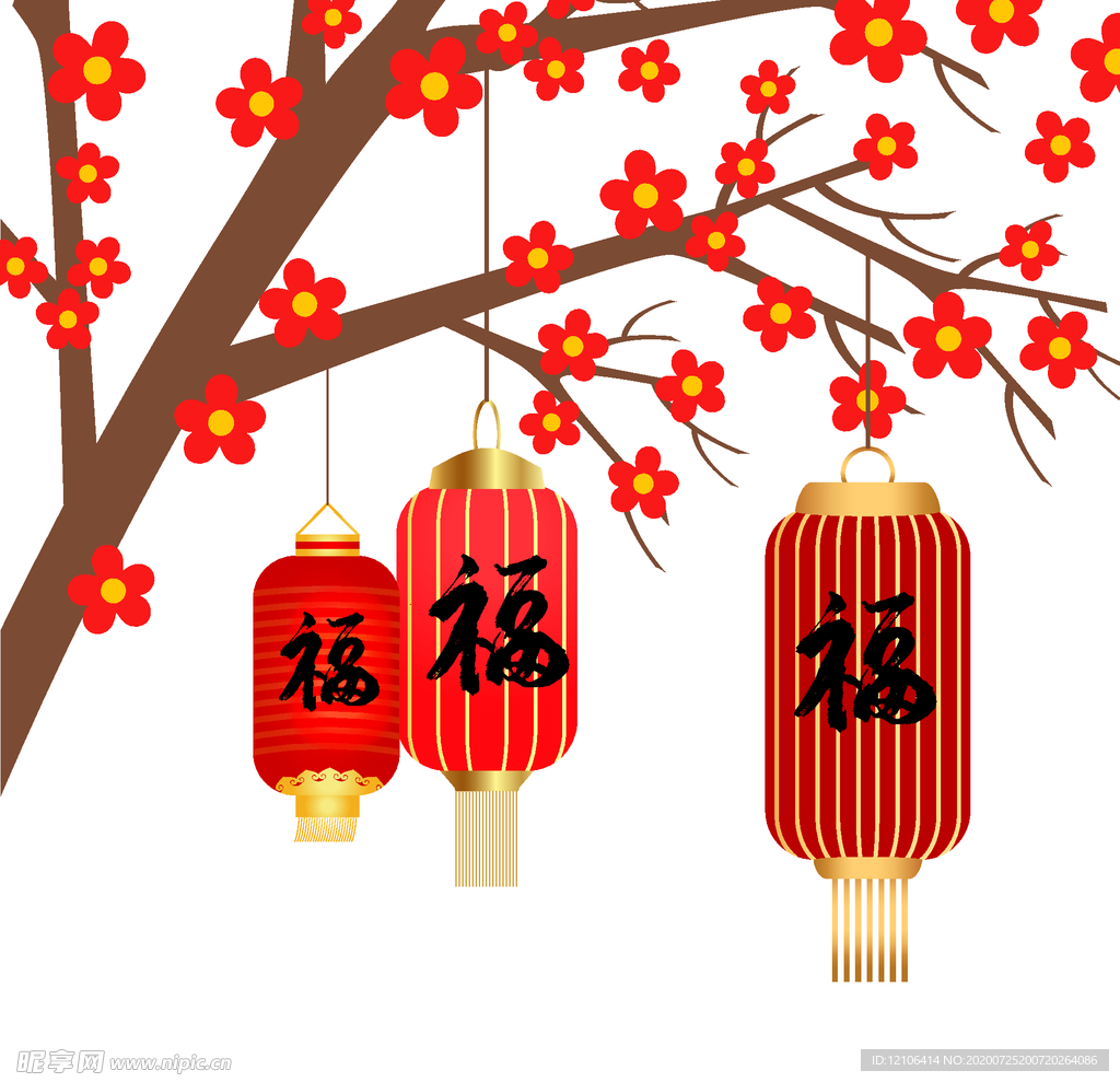 中国传统方形灯笼