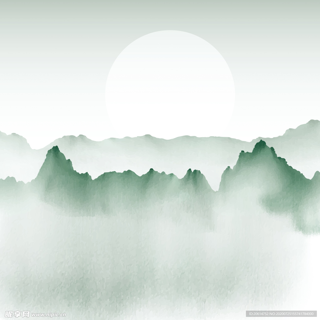 日出山水画海报