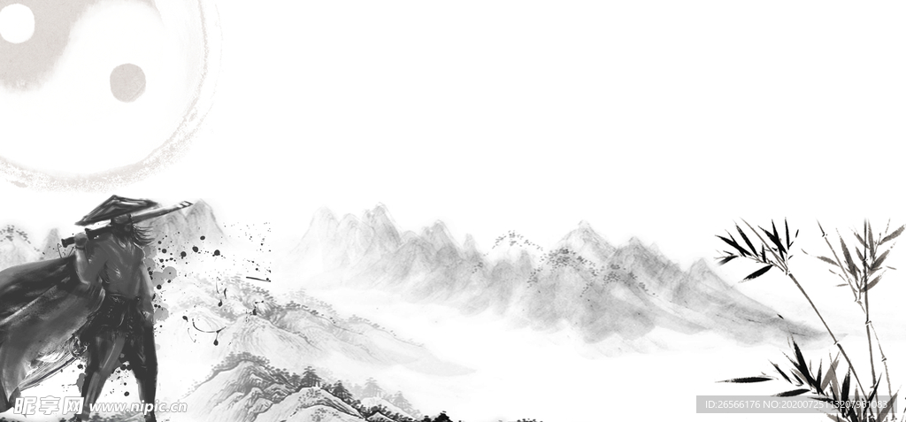 中国风江湖山水背景