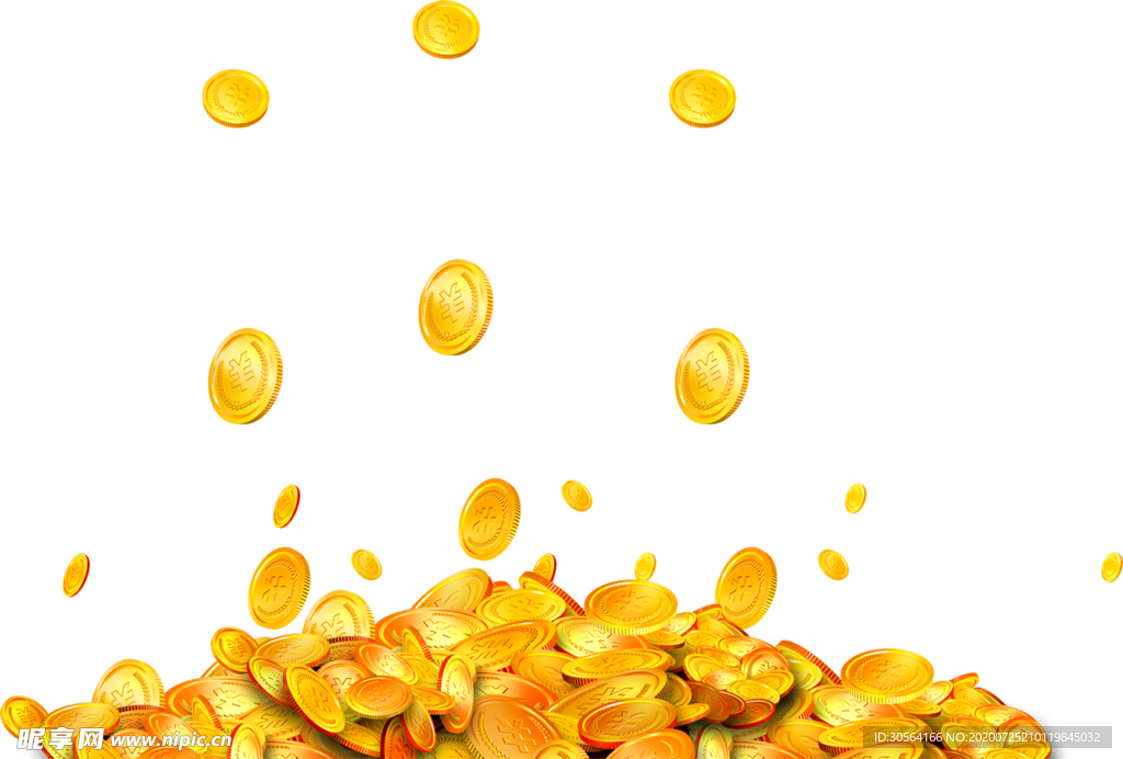 金币飞舞财富合成海报素材