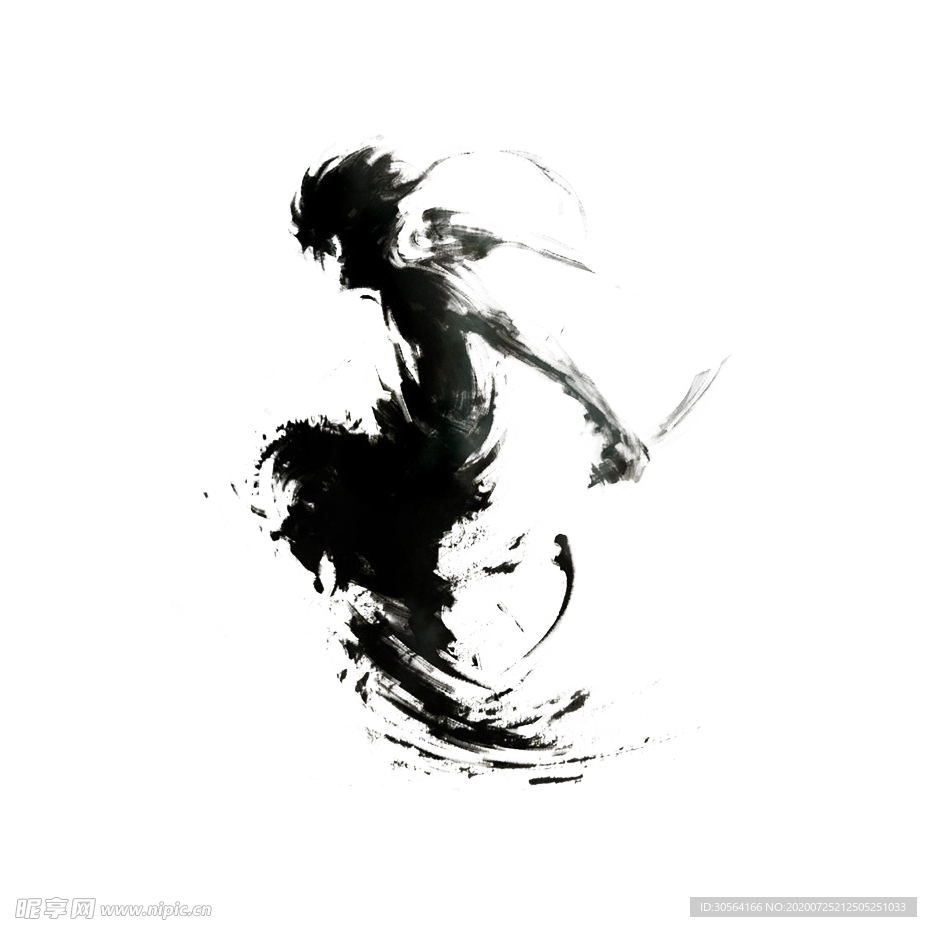 人物古风水墨合成海报素材