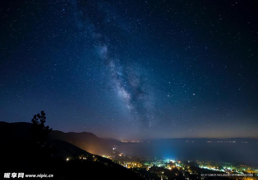 星空 城市 霓虹