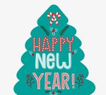 新年快乐卡圣诞树