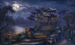 中国风大气插画场景图片