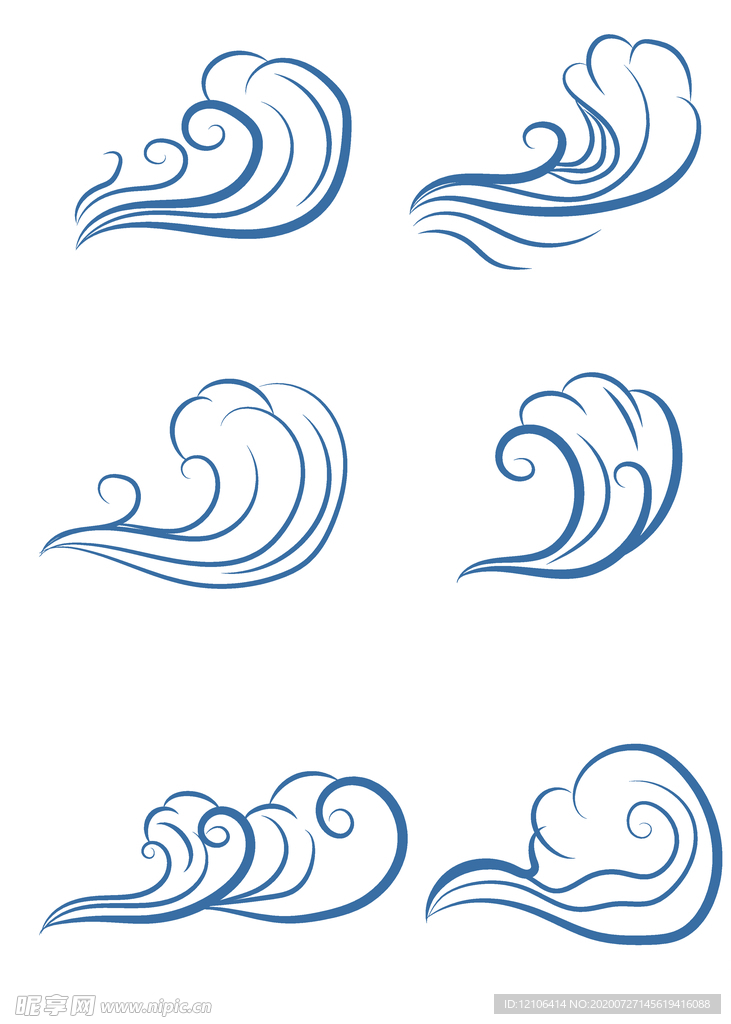 手绘浪花图案