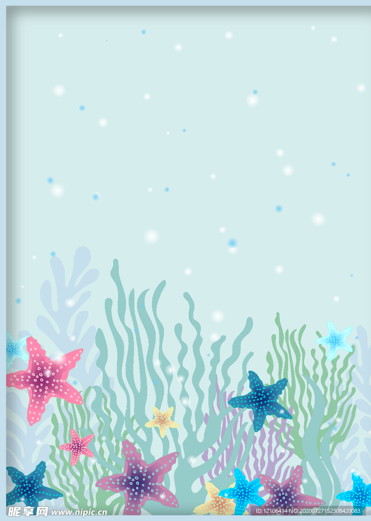 海边贝壳海星背景图