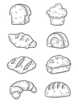 手绘烘焙面包插画