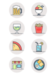 卡通夏天啤酒零食元素icon