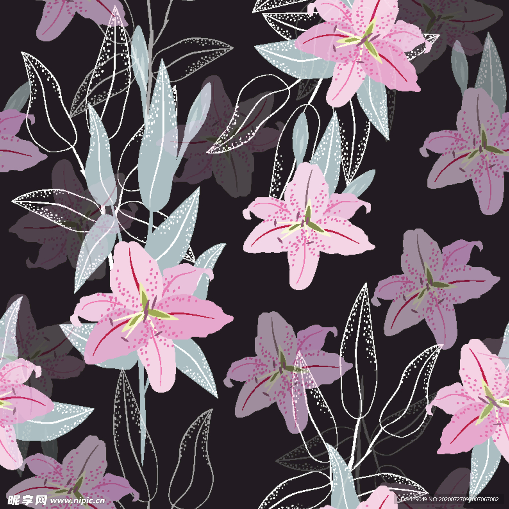 手绘花卉花纹