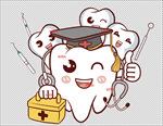 牙齿可爱卡通形象免抠元素