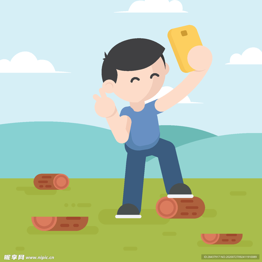 矢量人物景素材