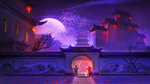建筑古风插画卡通背景海报素材