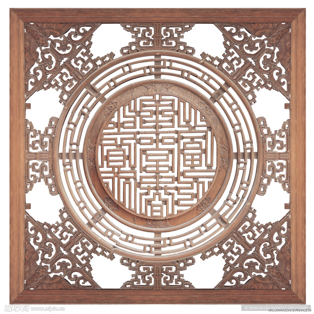窗户古风建筑装饰海报素材
