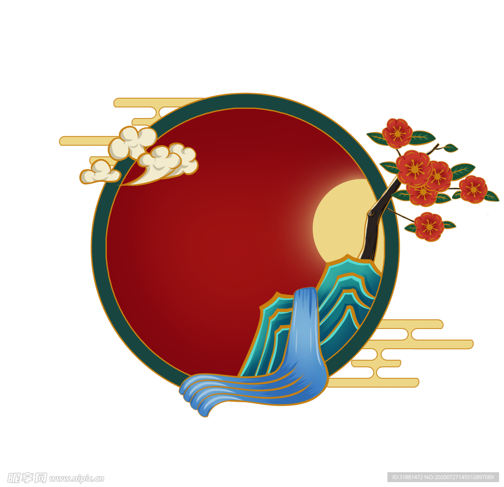 古风圆形边框