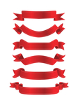 庆祝节日红色渐变彩带免扣PNG