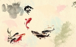 国画鲤鱼