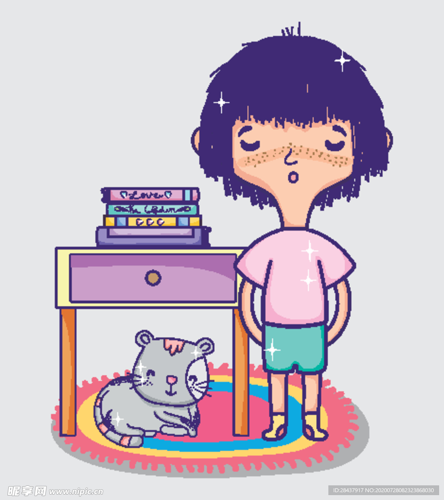 矢量人物景素材