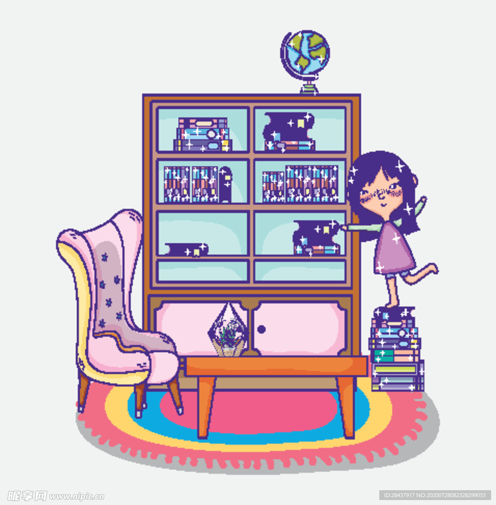 矢量人物景素材