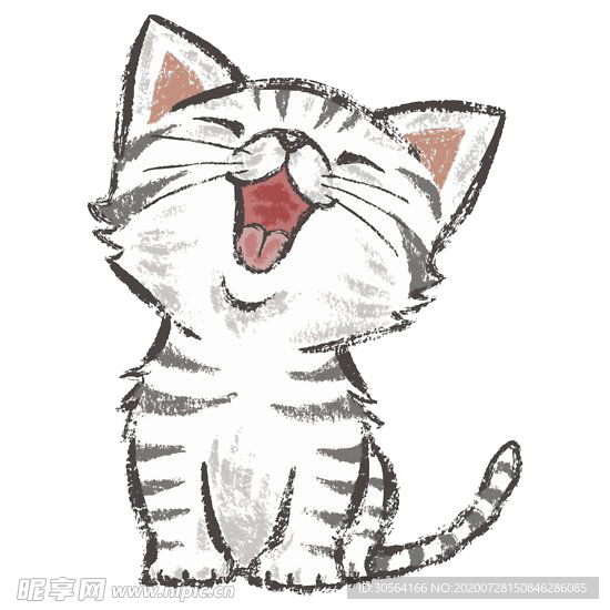 小猫插画可爱合成海报素材