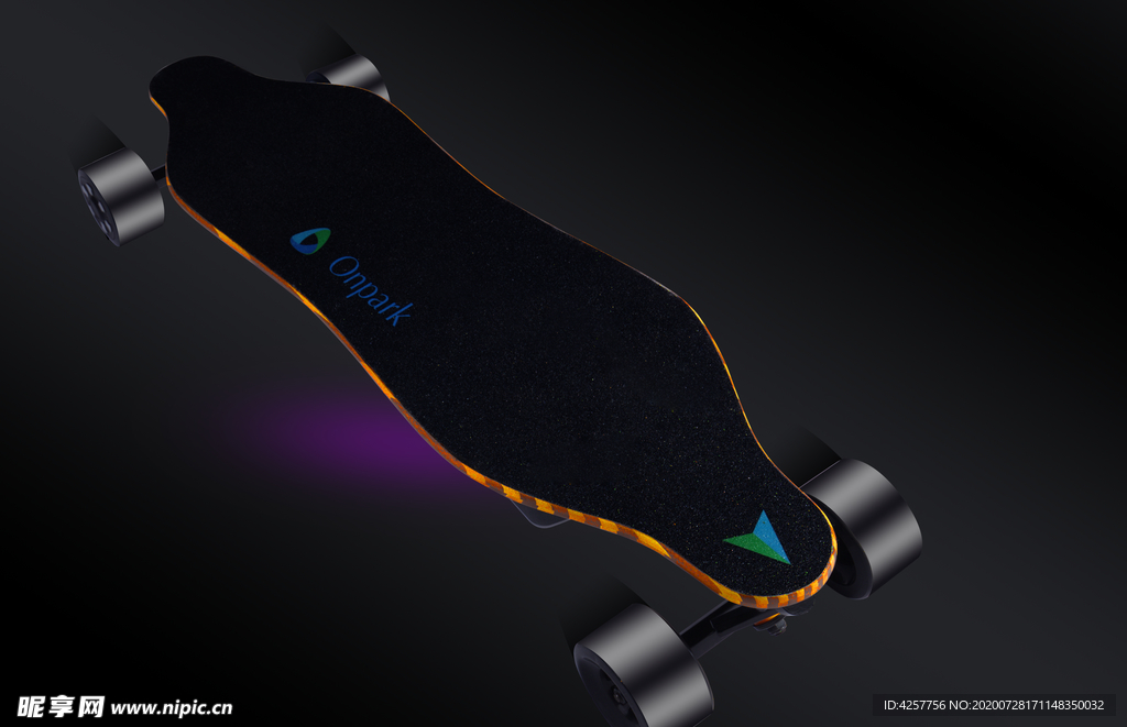 滑板车产品精修效果图