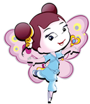 卡通漫画翅膀女孩潮牌图案