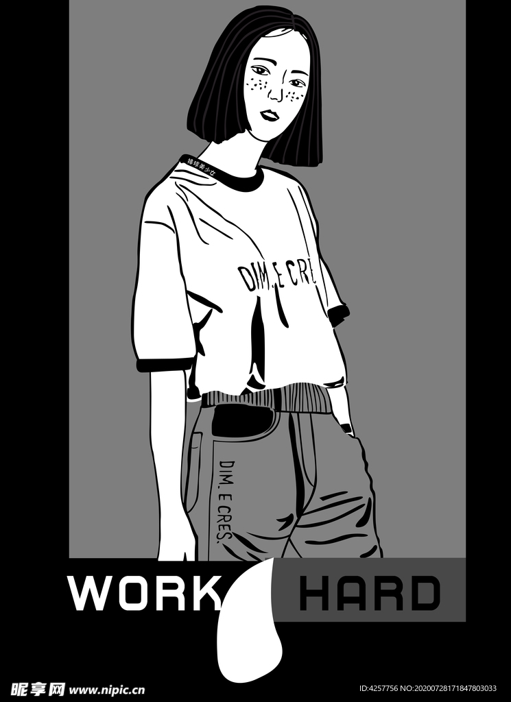 卡通女孩漫画唯美头像T恤热图