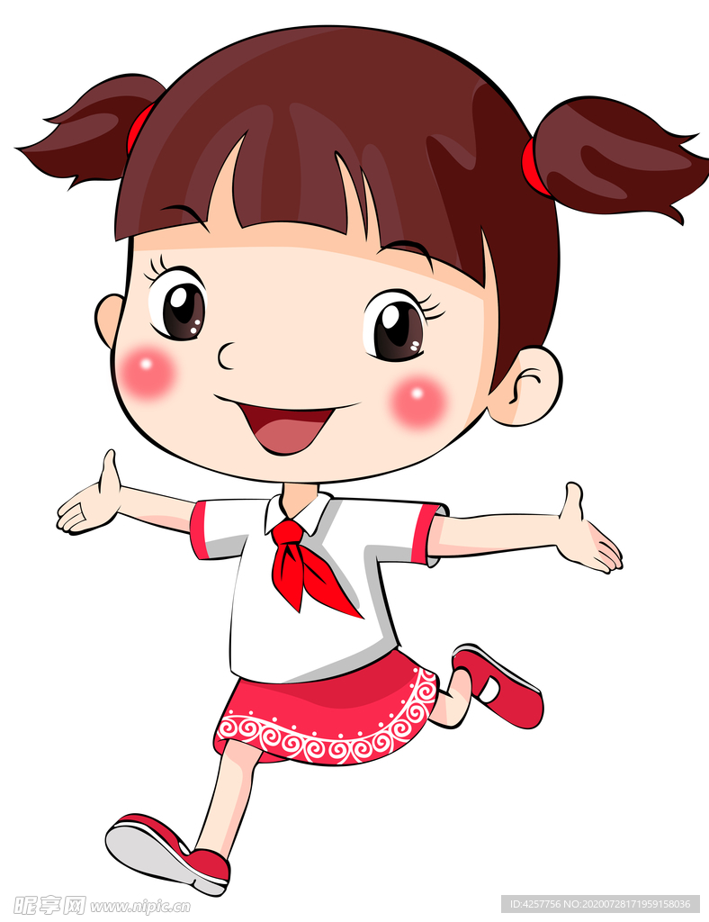 漫画卡通小女孩学生