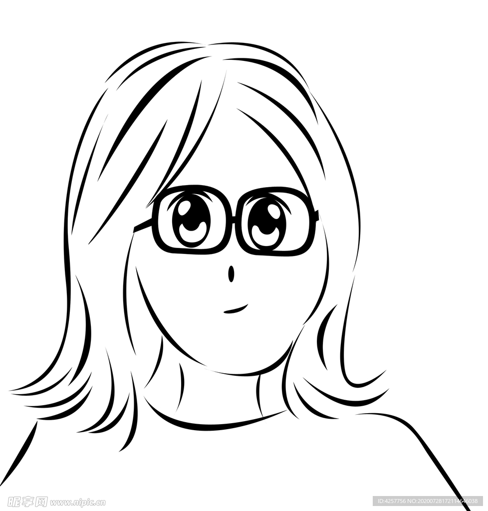 手绘漫画卡通女孩头像
