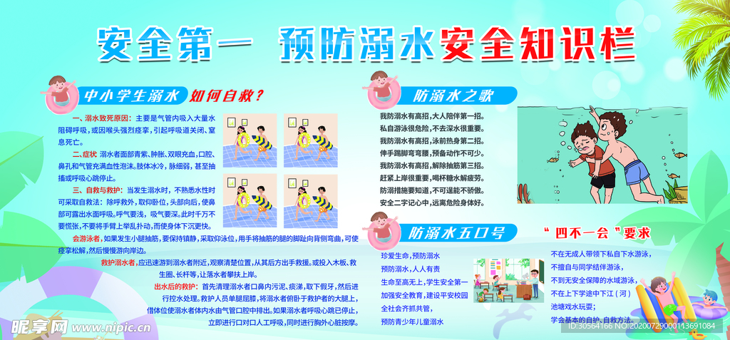 预防溺水公益宣传展板素材