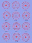 红色印章从6字到12字圆形印章