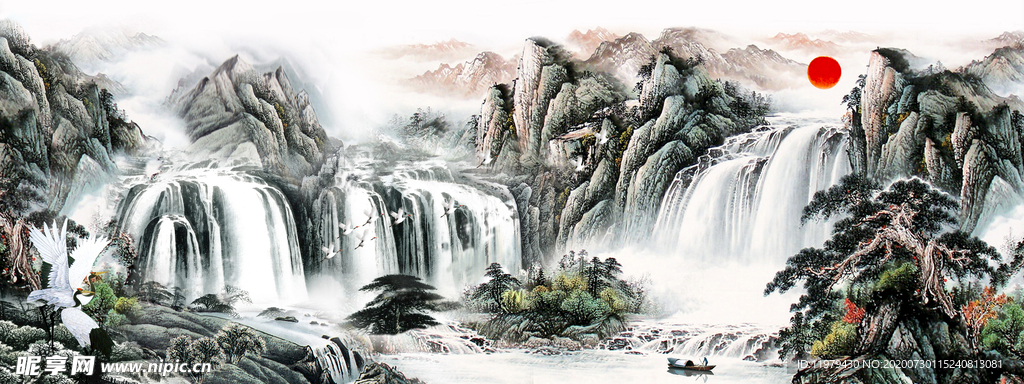 风景画松树