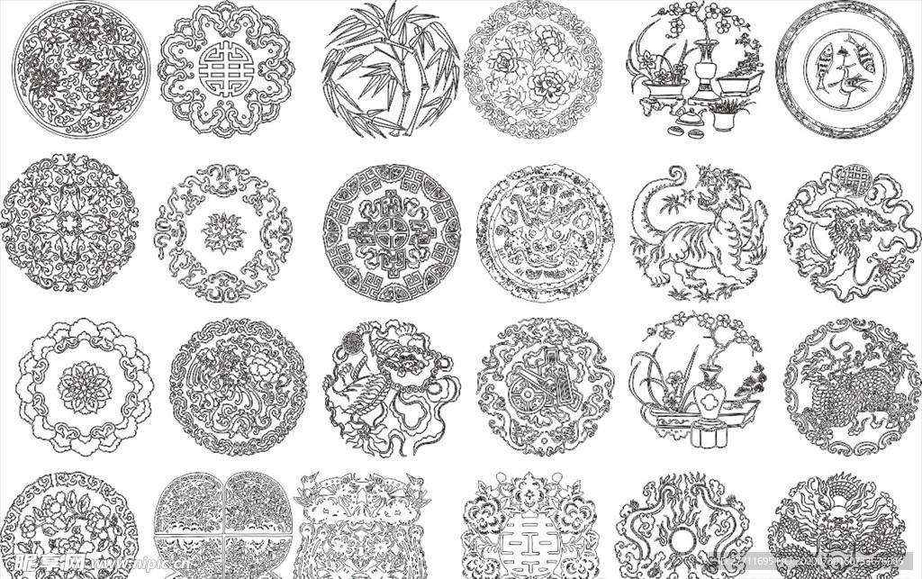 圆形图案 圆形花纹 寺庙花纹