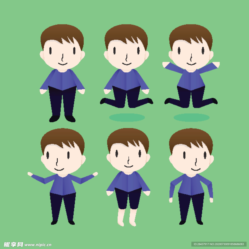 矢量人物景素材