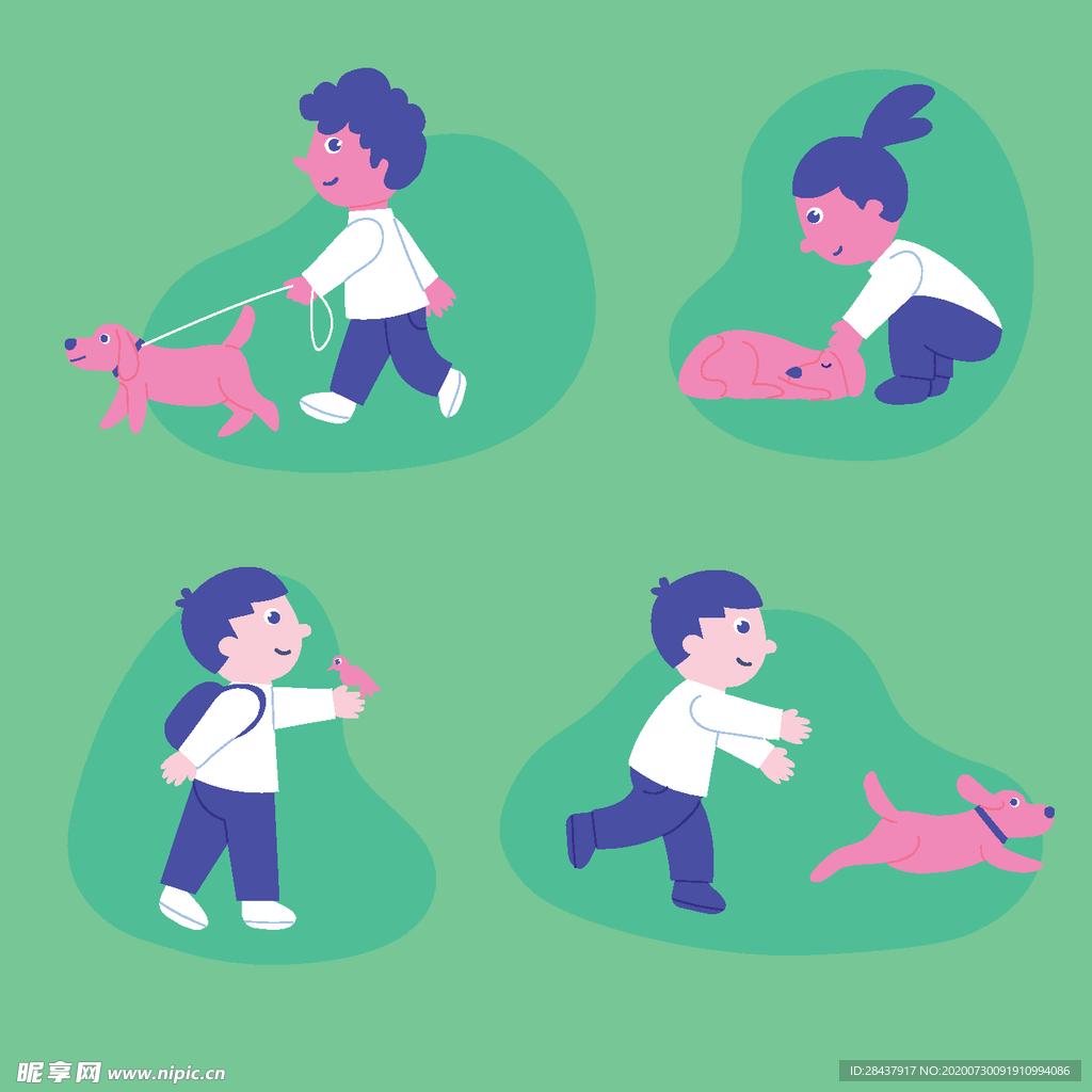 矢量人物景素材