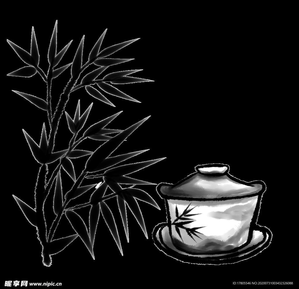 水墨素材 毛笔画素材 墨迹素材