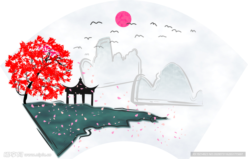 红叶凉亭