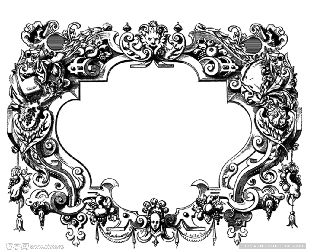 欧式边框花纹
