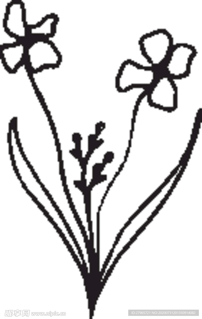 手绘花卉元素