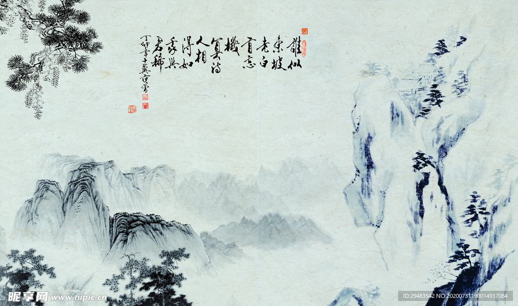 山水画 水墨山水画 意境山水画